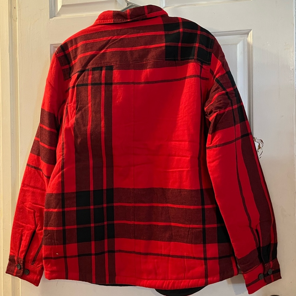 The North Face Red and Black Plaid Jacket - Picture 2 of 2